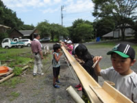 竹のソーメン流し